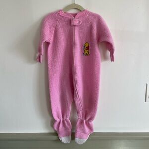 Vintage Winnie the Pooh zip up fleece pajamas